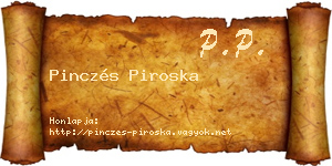 Pinczés Piroska névjegykártya