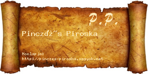 Pinczés Piroska névjegykártya